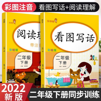 2022新版 看图写话二年级下册阅读理解同步训练全套部编人教版小学2年级语文专项练习册题拼音教材书