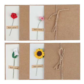 TaTanice贺卡祝福卡卡手写迷你花束礼品贺卡送礼生日礼物明信片创意卡片4张