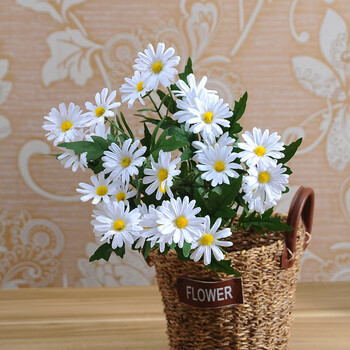 9头把束小雏菊田园仿真花家居装饰摆件仿真花波斯菊 蓝色一束(长35cm