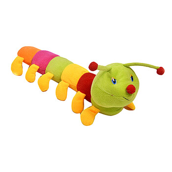 魅扣七彩毛毛虫公仔蜈蚣毛绒玩具虫子儿童布偶抱枕生日礼物 花色 75