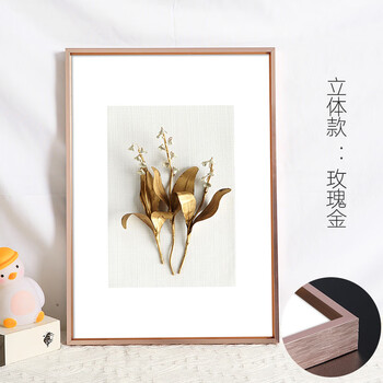 8k开4k装裱画框外框a4定制立体面玫瑰金24寸可放照片50861厘米挂式