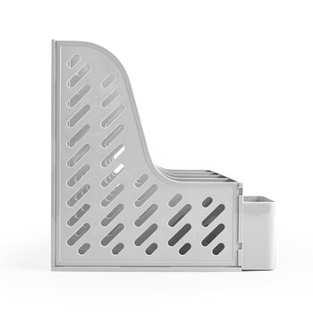 递乐 加厚多功能笔筒四联文件框/文件栏/组合文件架/资料架/文件筐 四栏带收纳盒 1899灰色 递乐 加厚多功能笔筒四联文件框/文件栏/组合文件架/资料架/文件筐 四栏带收纳盒 1899灰色