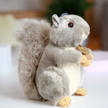 韩国aurora仿真小松鼠毛绒玩具可爱萌公仔送女生儿童玩偶生日礼物灰色