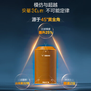 安吉尔前置过滤器家用入户自动反冲洗防爆6T大通量30微米精滤仿鳃叠片式抗污旋转冲净水器J3423-SDG-4000