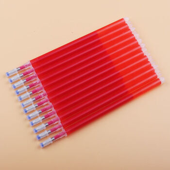 厂皮革自动消失褪色笔熨烫加热水洗自动退色玫红色细杆100支买5赠1