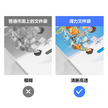 得力（deli）10只A4透明文件袋 按扣资料袋 塑料档案袋 文件保护 票据学生试卷收纳袋 学习办公用品 PP10