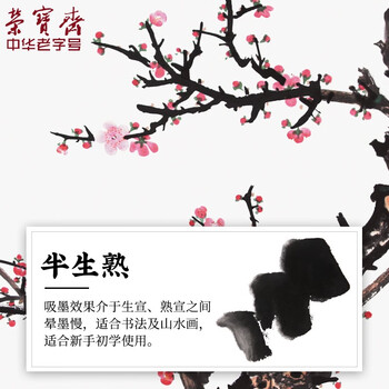 【全网低价】荣宝斋 书画纸宣纸 加厚半生熟书法国画专用纸毛笔初学练习创作四尺对单开 精品半生熟-六尺50张 【全网低价】荣宝斋 书画纸宣纸 加厚半生熟书法国画专用纸毛笔初学练习创作四尺对单开 精品半生熟-六尺50张