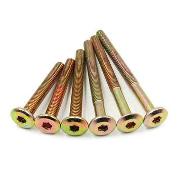 m6内六角平头螺栓婴儿床连接件机牙螺丝钉螺母紧固件实木床组装件