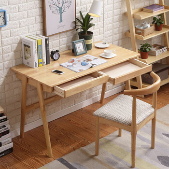 慧乐家 书桌 电脑桌简约现代办公小书桌北欧家用学生写字桌日式台式