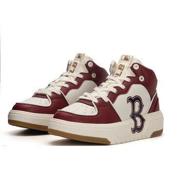 nynyc官方男女鞋ny中高帮春冬运动鞋子厚底纯原品质板鞋波士顿酒红色