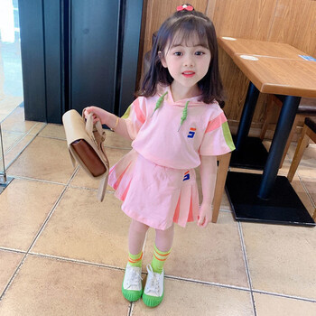 洛童欧女孩衣服4-5岁套装夏天2岁女宝宝夏季服装幼儿1-3岁童装夏款三