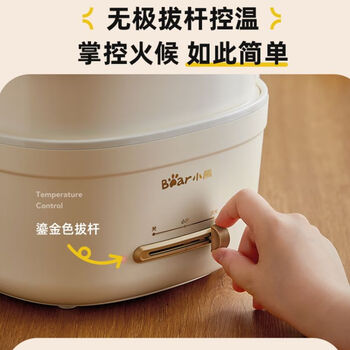 小熊（Bear）电煮锅多功能蒸煮一体宿舍学生小火锅家用小型泡面锅小电锅