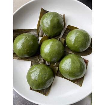 艾草青团纯手工传统清明果粿浙江丽水特产美食艾叶糯米糍 (甜味)赤