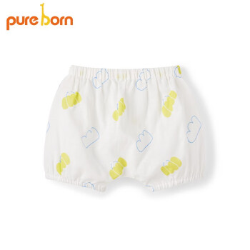 博睿恩（Pureborn）夏季宝宝短裤纱布透气裤子清凉面包裤婴儿纯棉灯笼裤 彩椒1 90cm 1-2岁