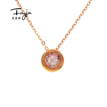 芙蕾雅珠宝18k金项链女时尚潮流项链女彩金项链玫瑰金钻石项链生日