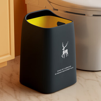 朴厨无盖垃圾桶18L家用双层大号客厅卧室厨房卫生间大容量纸篓藏青