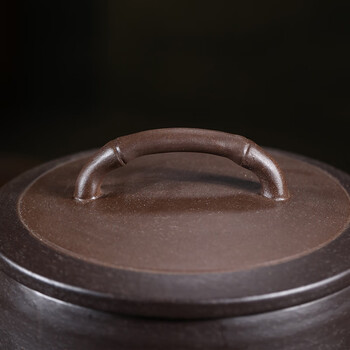 千寿堂普洱茶叶罐 宜兴紫砂原矿手工 紫泥 春兰茶叶罐