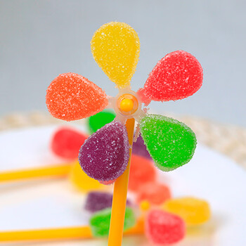 金稻谷七彩风车果町果汁软糖棒棒糖24支零食糖果生日礼物21g大风车糖8