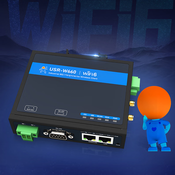 有人物联网WiFi6无线客户端无线漫游串口传输千兆网口工业级USR-W660