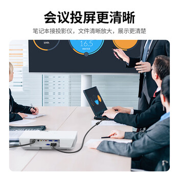 绿联工程级VGA线 3+6纯铜线芯 公对公双磁环视频连接线 适用电脑主机接电视显示器投影仪 8米11640