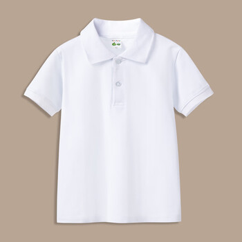 儿童白色短袖t恤翻领演出服衬衣云凝裳中大童休闲班服polo衫男女童