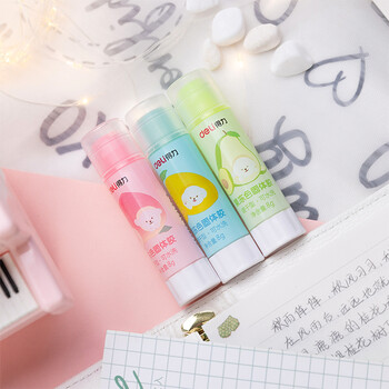 得力(deli)8gACR固体胶水 高粘度环保无甲醛果冻色透明儿童胶棒 3色可水洗 学生文具 24支装 9626