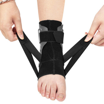 驰动夹板固定护踝 扭伤崴脚骨折康复脚踝运动防护护具单只装黑色均码