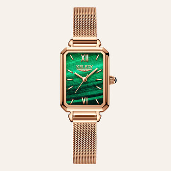 瑞士风小绿表瑞士浪琴瑰丽手表女士方形石英表简约薄小绿表防水皮带女