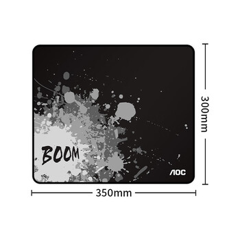 AOC全属性系列电竞游戏鼠标垫中小号350*300*4mm加厚锁边办公键盘电脑书桌垫M131/93BOOM黑色