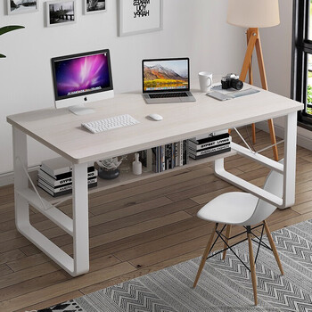 电脑桌简易单板桌书桌家用现代简约办公学生写字桌子加固款枫樱木色