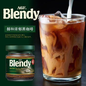 AGF绿罐Blendy冻干速溶黑咖啡粉80g醇厚即冲日本进口