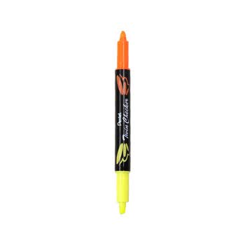 派通（Pentel ）双头双色荧光笔学生标划重点醒目记号笔SLW8 橙色 3.0mm