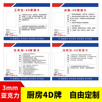 4张厨房4d卡(亚克力) 20x30cm