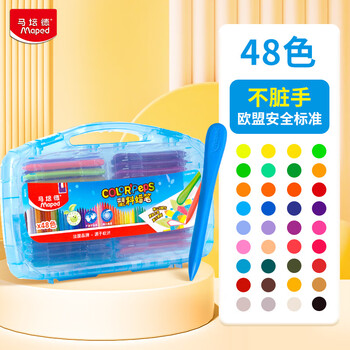 马培德（Maped）儿童塑料蜡笔不脏手绘彩蜡笔初学美术儿童862015CH【48色】美育工具
