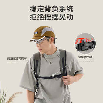 京东京造运动户外登山旅行双肩包 休闲徒步男士背包书包16L  曜石黑