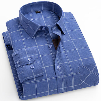 mayor雅戈尔夹棉保暖衬衫男加厚冬装免烫爸爸装加绒官方旗舰店9010款