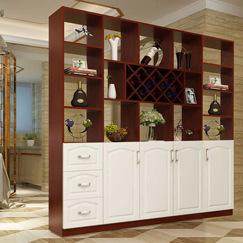 简约玄关柜门厅客厅隔断柜鞋柜间厅柜欧式双面酒柜屏风柜 拼色款2*2*