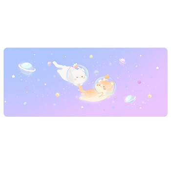 灵蛇（LINGSHE)皮质防水鼠标垫大号800MM*330MM*1.5MM办公桌垫电脑桌垫键盘垫鼠标垫  P85  快乐猫咪