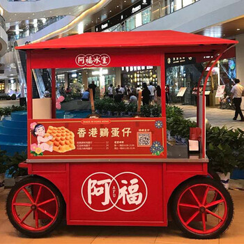 街景小吃车多功能餐车   欧式地摊多功能小吃车夜市街景摆摊小推车