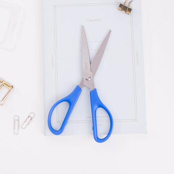 得力(deli) 170mm办公家用生活剪刀 手工剪刀 办公用品 黑色蓝色颜色随机0603