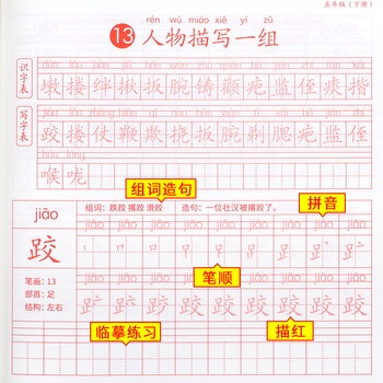 绍泽文化 小学生六年级下册同步生字描红本 人教版生字练字本 儿童练字帖 绍泽文化 小学生六年级下册同步生字描红本 人教版生字练字本 儿童练字帖