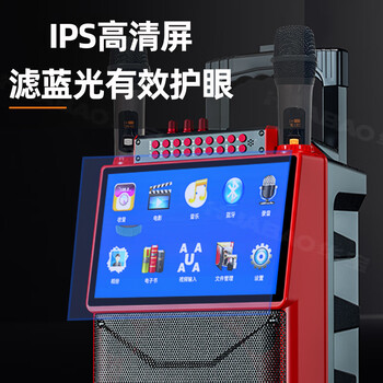 华宝1033蓝牙版双话筒广场舞音响显示屏户外手提k歌音箱家用一体机家用卡拉ok唱歌广场舞