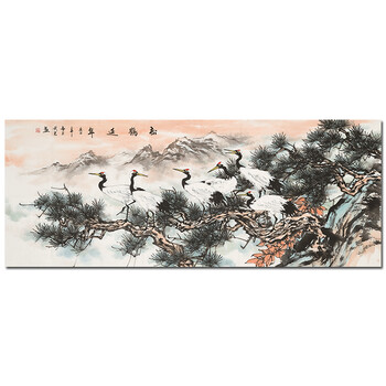 国家一级美术师 周武光 《松鹤呈祥》1.8米