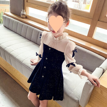 亲哇(qinwa)女童春秋连衣裙中大童时尚百搭洋气小女孩甜美可爱网红