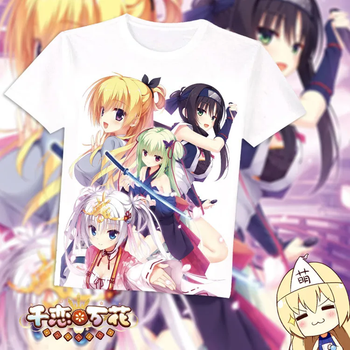 麟月千恋万花t恤痛衣 丛雨 朝武芳乃 常陆茉子 动漫周边白色短袖衣服