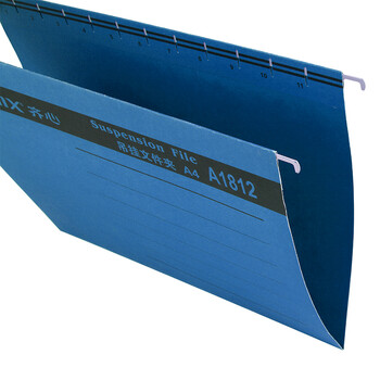 齐心(Comix)  A4文件夹  易查找吊挂夹 文件管理夹 纸质25个装 蓝 A1812