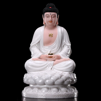 宏火阁礼品 释迦牟尼佛像汉白玉三宝佛如来居家供奉佛像大全娑婆三圣