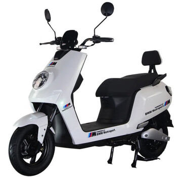 电动电瓶车72v高速电摩大金牛型踏板长跑王外卖白色前后碟刹高配版60v