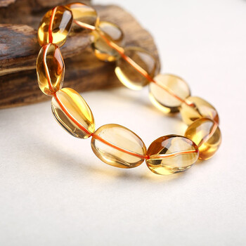 黄水晶手链天然巴西黄水晶随形手链黄水晶随形手串女款首饰礼物黄水晶