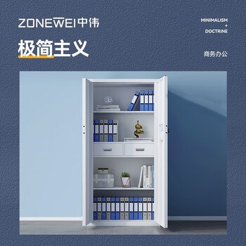 中伟（ZHONGWEI）保密柜文件柜铁皮柜办公柜员工柜档案柜电子密码锁钢制防盗柜通门